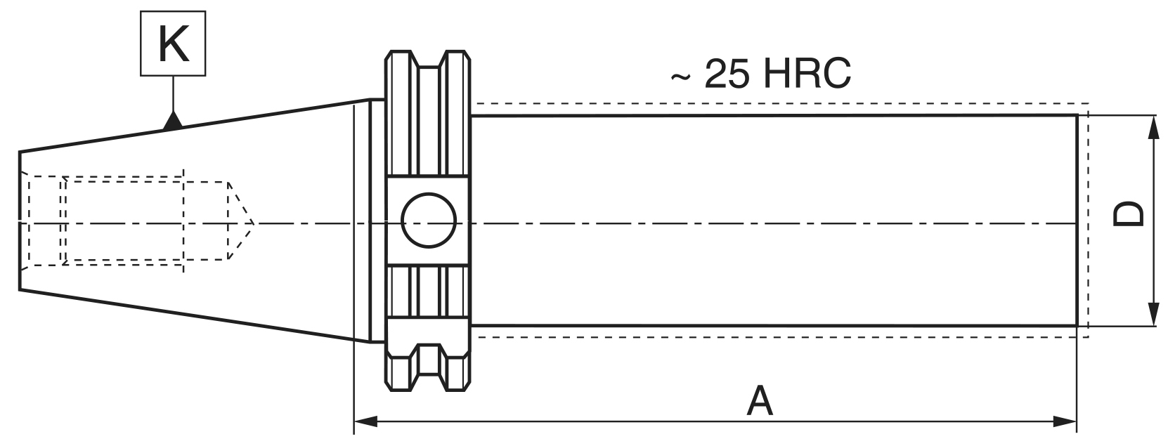 Zeichnung Rohling SK 50, D:97 mm, DIN 69871 Zeichnung Rohling SK 50, D:97 mm, DIN 69871