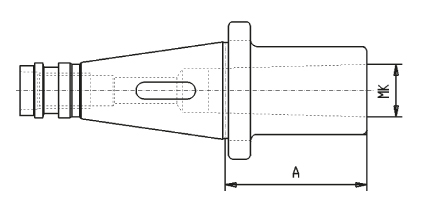 Drawing Reducing adapter DIN 2080, SK50 MT5 with tang