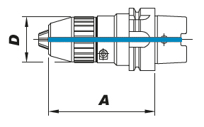 Zeichnung Kurzbohrfutter DIN 69893 - HSK 100A, 1-16 mm