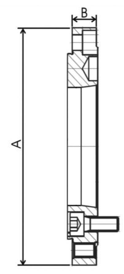 Zeichnung Flansch DIN 55026, Ø 630 mm KK 11, bearbeitet