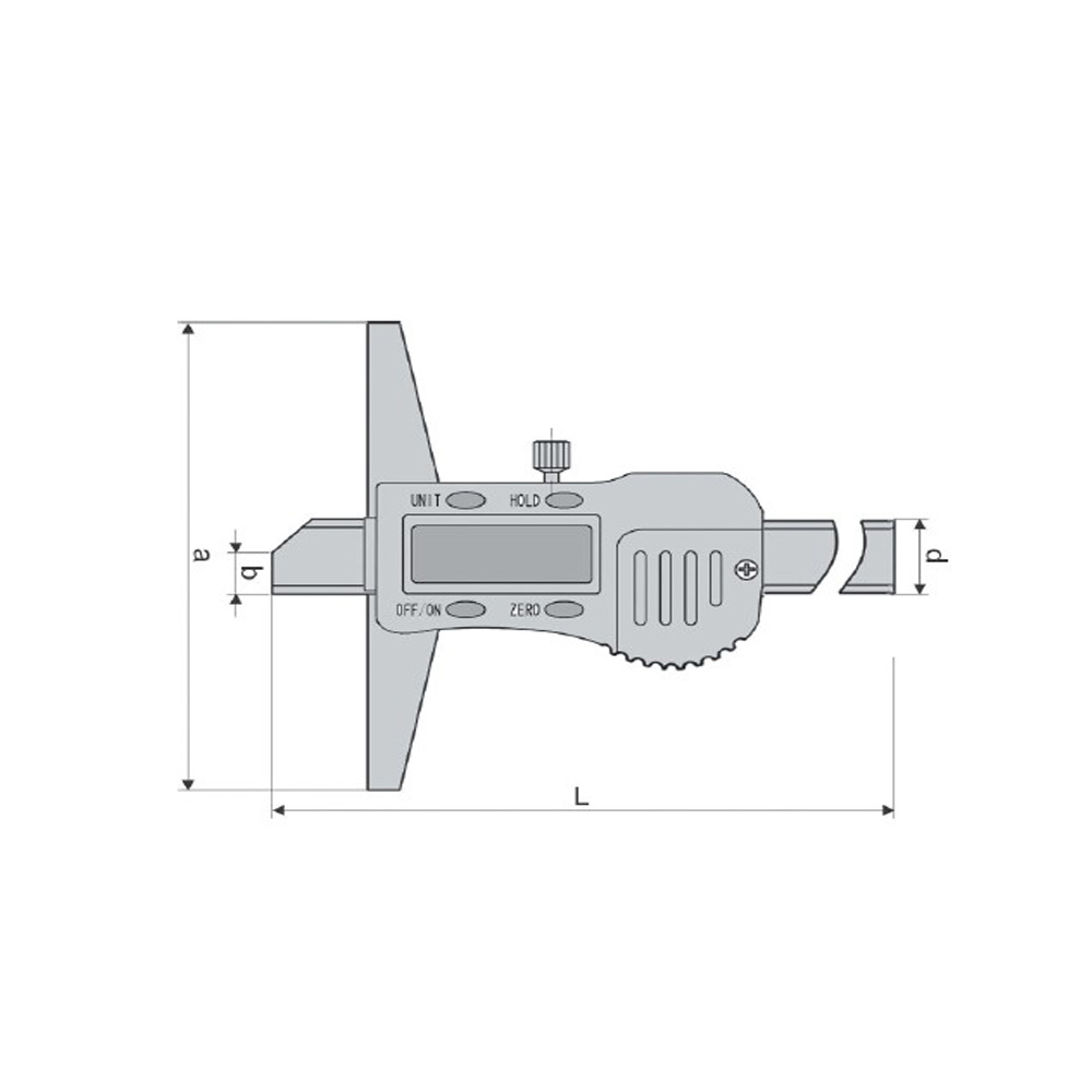 Drawing Digital depth caliper 1000 x 250 mm DIN 862