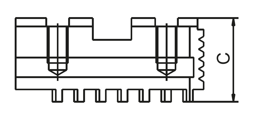 Drawing 2 Hard base jaws for six-jaw lathe chucks Ø 500 mm