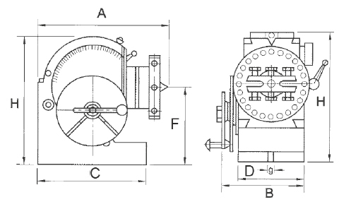 Drawing Semi-universal dividing head HUT, type 128