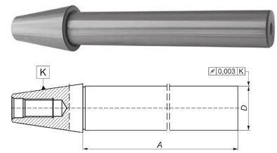 Drawing Test arbor SK 40, DIN 69871