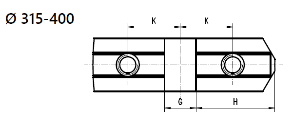 Drawing 2 Hard master jaws for 2-jaw scroll chucks Ø 400 mm