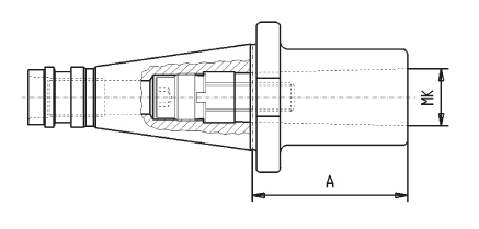 Zeichnung Zwischenhülse DIN 2080 SK40 MK2, Anzugsgewinde