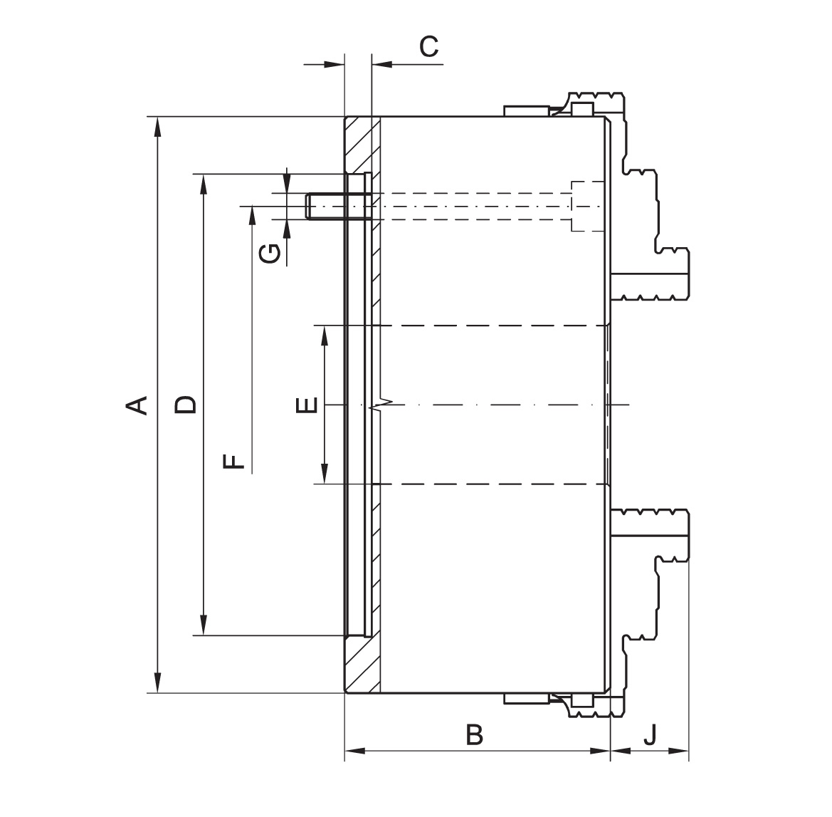 Drawing 3-jaw combination chuck (Wescott) type 4505-500