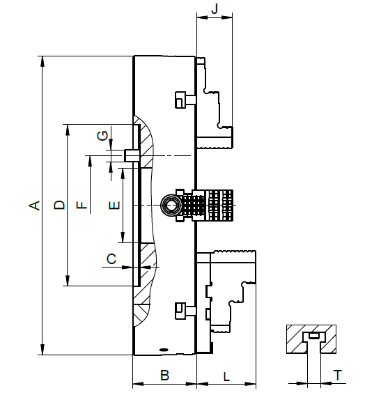 Zeichnung Planscheibe Bison Typ 4306-630
