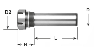 Drawing Collet chuck ER 25 cylindrical shank, D:32 / L:160