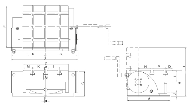 Zeichnung Spanntisch SSP-320, schwenkbar 90°, 320 x 298