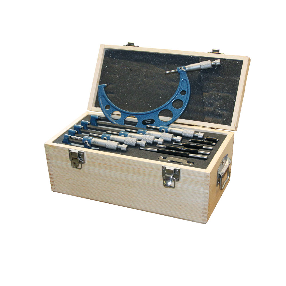 Outside micrometer set 0 - 150 mm 6 pieces DIN 863 Outside micrometer set 0 - 150 mm 6 pieces DIN 863