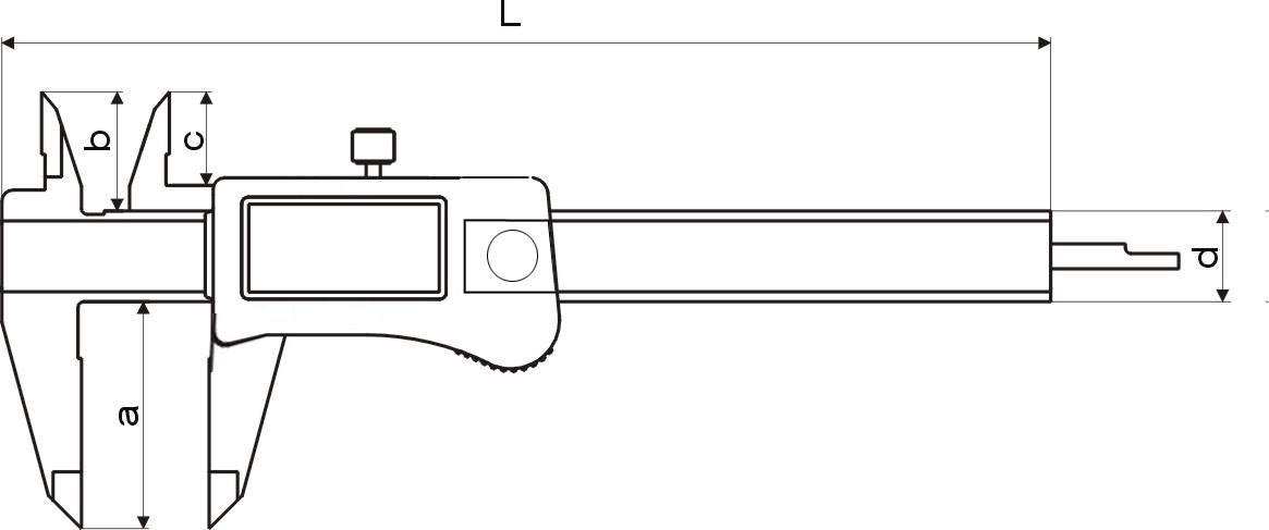 Technical drawing Digital pocket caliper 0-150 mm with frac display incl. certificate