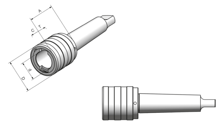 Zeichnung Gewindeschneidfutter MK 3, Bereich M5 - M22