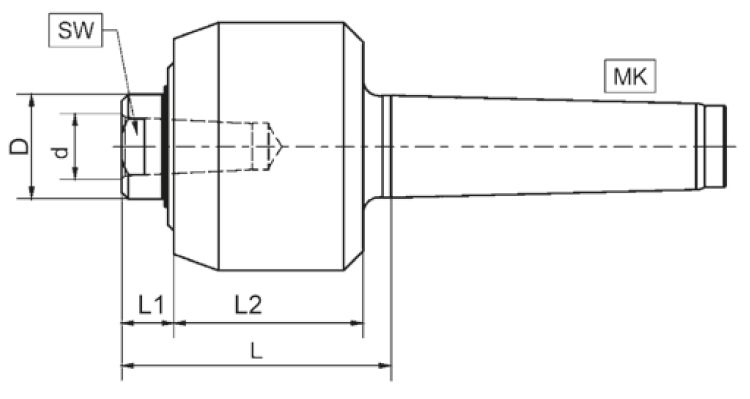 Zeichnung Mitlaufende Drehbankspitze Serie 900, MK 4
