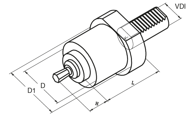 Zeichnung Räumwerkzeughalter VDI 30, Aufnahme 12 mm
