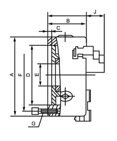 Drawing Three-jaw lathe chuck Basic Ø 80 mm