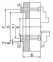 Three-jaw lathe chuck DIN 55026 Ø 200, Taper 5 | Gedema.com